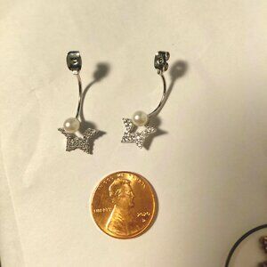 Crystal Pearl Silver Earring Backs (No Posts)